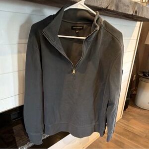 Banana Republic Men's Charcoal Zip-Up Sweater